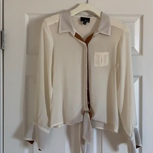 Greylin silk tie blouse